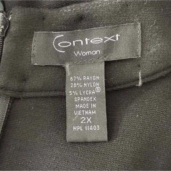 Context Jeweled Collar Cocktail Dress Black Halter Sleeveless Midi A-Line 2X - Picture 6 of 7